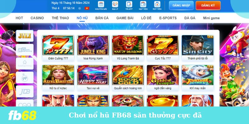 Chơi nổ hũ FB68 săn thưởng cực đã